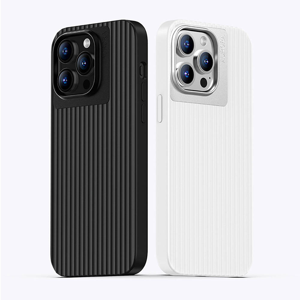 Apple iPhone 15 Kılıf Recci Aurora Serisi M-safe Şarj Özellikli Kapak Siyah