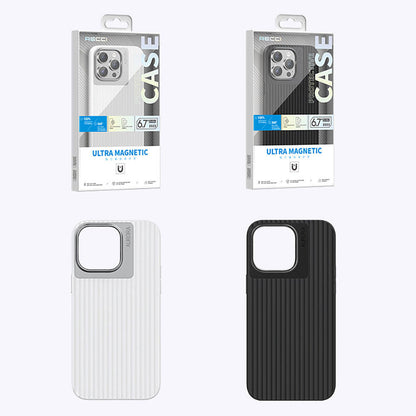 Apple iPhone 15 Kılıf Recci Aurora Serisi M-safe Şarj Özellikli Kapak Beyaz