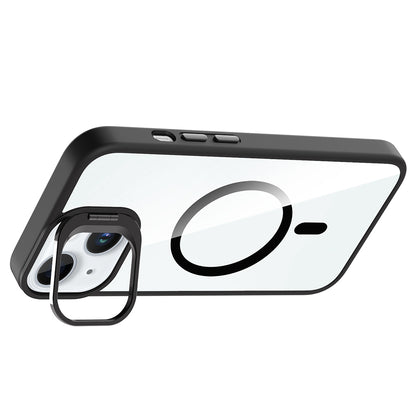 Apple iPhone 15 Kılıf Standlı ve Kamera Lens Hediyeli M-Safe Şarj Özellikli Zore Etro Kapak Desert Titanyum