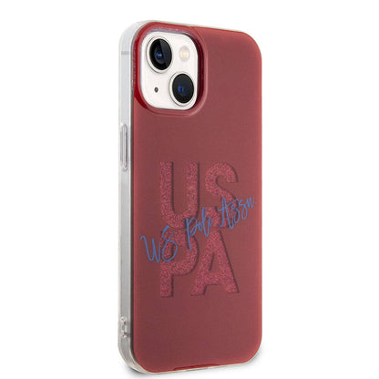 Apple iPhone 15 Kılıf U.S. Polo Assn. Orjinal Lisanslı Simli Parlak Alfabe Tasarım Kapak Siyah