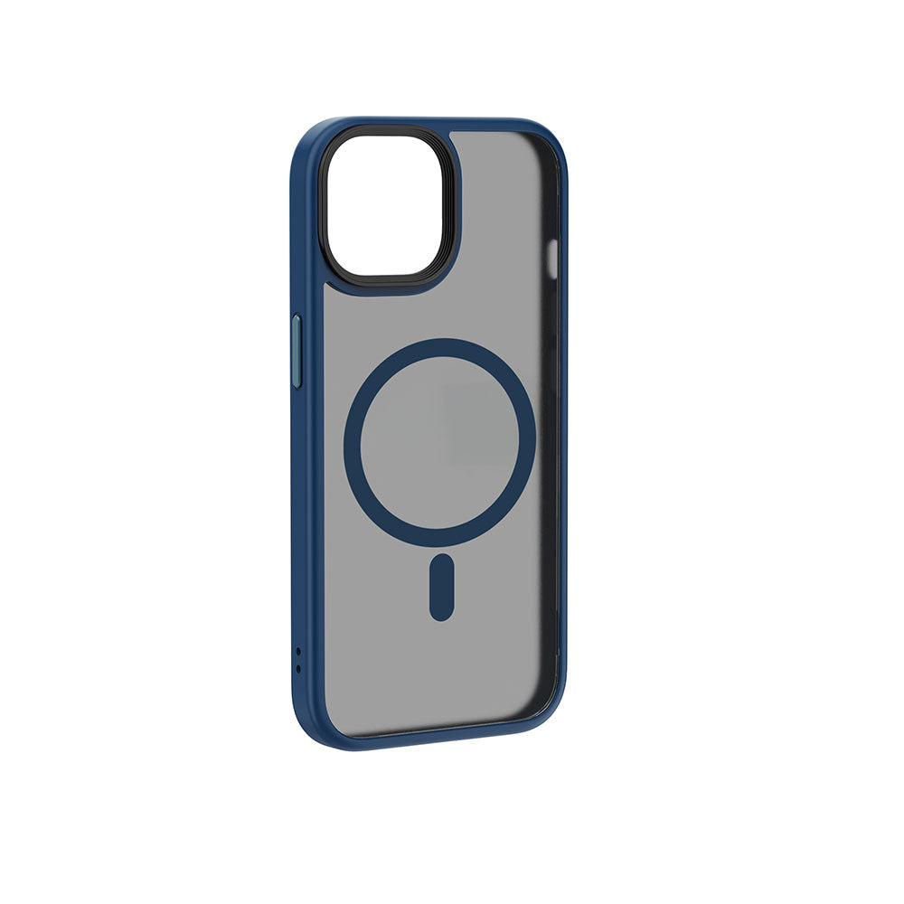 Apple iPhone 15 Kılıf Wiwu FGG-011 M-safe Şarj Özellikli Kamera Korumalı Kapak Mavi