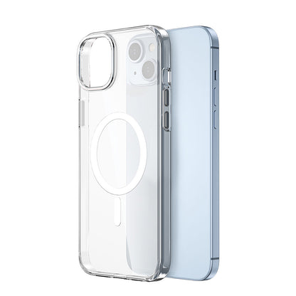 Apple iPhone 15 Kılıf Wiwu ZYS-013 M-safe Şarj Özellikli Renkli Kamera Çerçeveli Şeffaf Jelly Kapak Beyaz