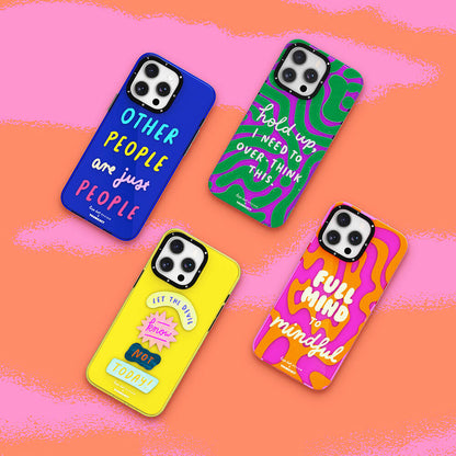 Apple iPhone 15 Kılıf Yazı Desenli Youngkit Mindfulness Serisi Kapak Yeşil