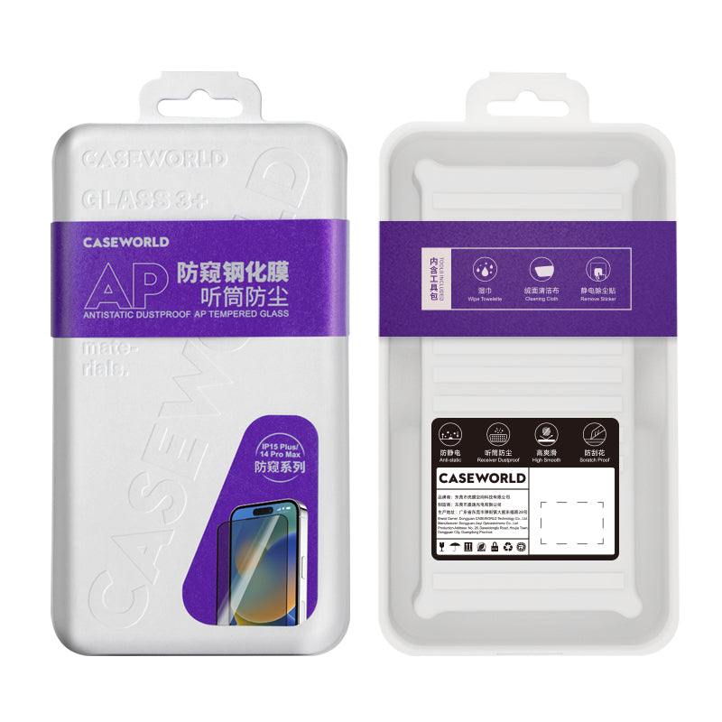 Apple iPhone 15 Plus CaseWorld HD Serisi 0.33mm Privacy Temperli Cam Ekran Koruyucu Siyah