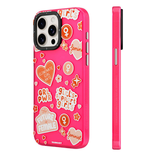 Apple iPhone 15 Plus Kılıf Bethany Green Tasarımlı Youngkit Sweet Language Kapak Pembe