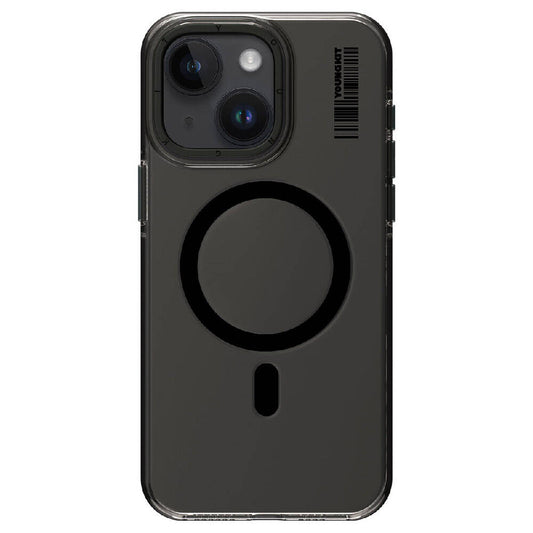 Apple iPhone 15 Plus Kılıf M-safe Şarj Özellikli Şeffaf Youngkit Crystal Shield Serisi Kapak Siyah