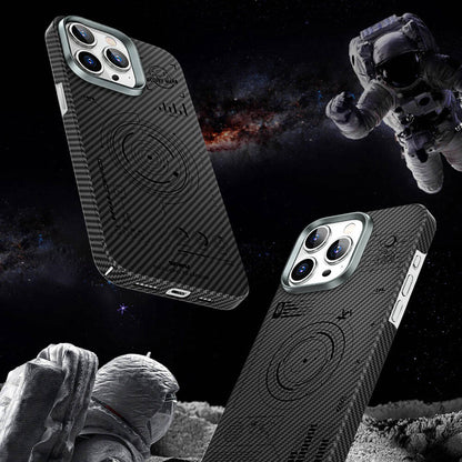 Apple iPhone 15 Plus Kılıf Wiwu KJZ-017 Karbon Fiber 600D Explore Kevlar Kapak Siyah