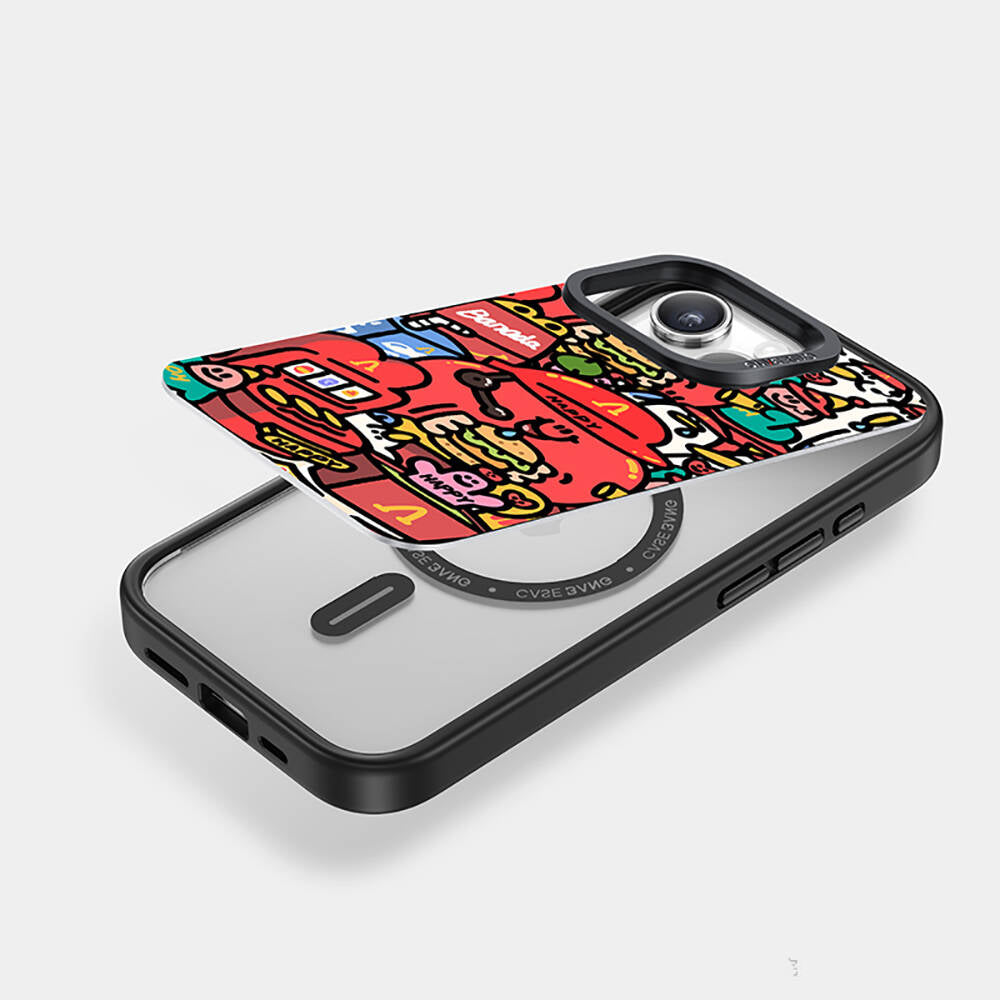 Apple iPhone 15 Plus M-safe Şarj Özellikli Casebang Ahhey Serisi Arka Panel Pembe