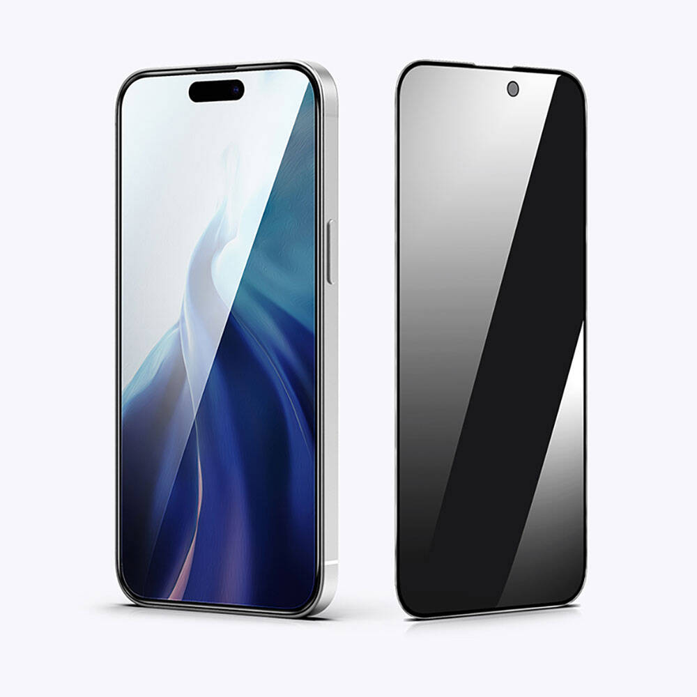 Apple iPhone 15 Plus Recci RSP-A07SP 3D Privacy Shield Temperli Cam Ekran Koruyucu Gri