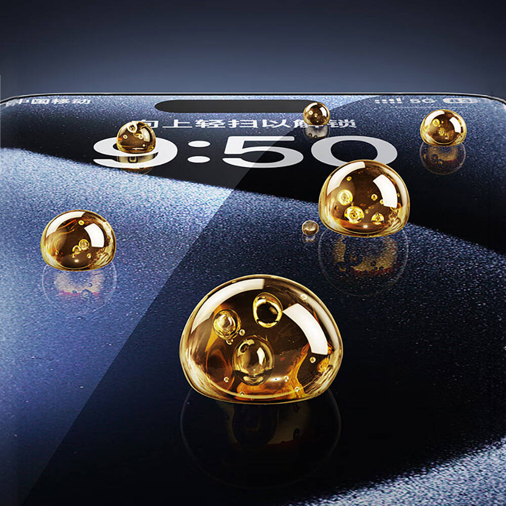 Apple iPhone 15 Plus Wiwu SQ-008 Oleofobik Easy Install Darbeye Karşı Dayanıklı Temperli Cam Ekran Koruyucu + Kolay Uygulama Aparatlı Siyah