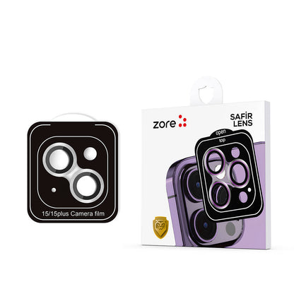 Apple iPhone 15 Plus Zore CL-11 Safir Parmak İzi Bırakmayan Anti-Reflective Kamera Lens Koruyucu