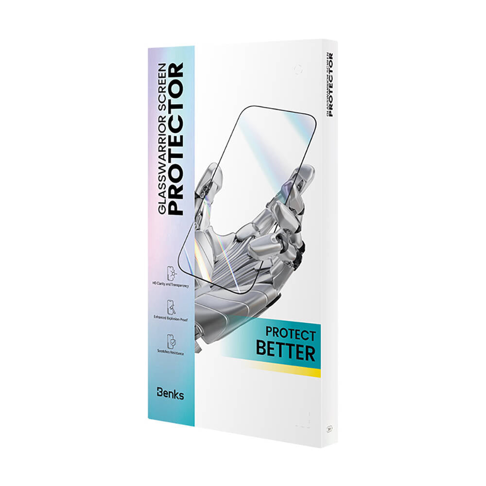 Apple iPhone 15 Pro Benks Glass Warrior HD Cam Ekran Koruyucu + Kolay Uygulama Aparatlı Siyah