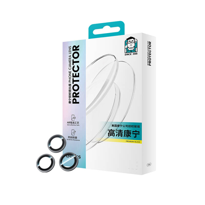 Apple iPhone 15 Pro Benks King Kong Corning Kamera Lens Koruyucu Mavi