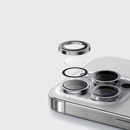 Apple iPhone 15 Pro Casebang Gem Kamera Lens Koruyucu Gümüş