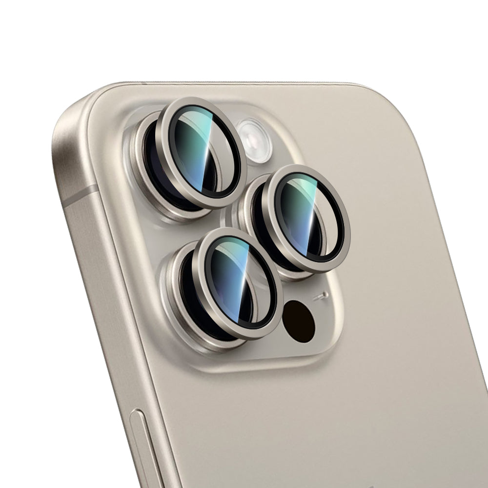 Apple iPhone 15 Pro Max CaseWorld Alloy Serisi Oleofobik Anti Reflective Kamera Lens Koruyucu Mavi