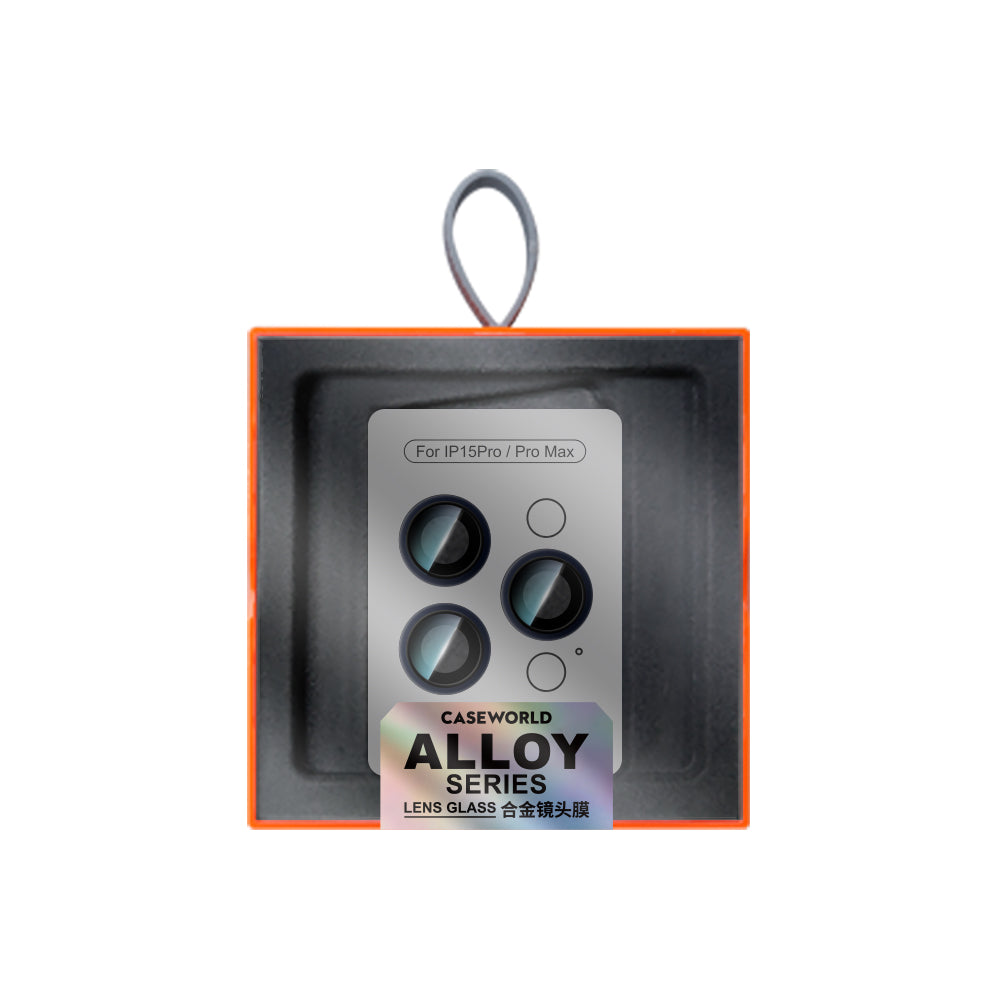 Apple iPhone 15 Pro CaseWorld Alloy Serisi Oleofobik Anti Reflective Kamera Lens Koruyucu Mavi