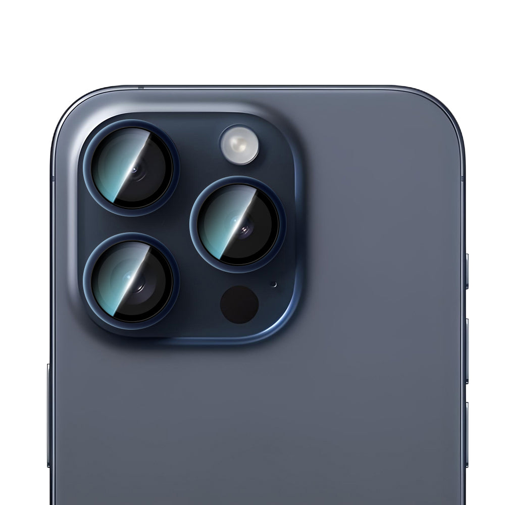 Apple iPhone 15 Pro CaseWorld Alloy Serisi Oleofobik Anti Reflective Kamera Lens Koruyucu Gümüş