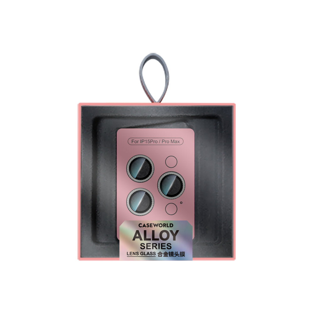 Apple iPhone 15 Pro CaseWorld Alloy Sparkling Diamond Serisi Taşlı Lens Koruyucu Gümüş