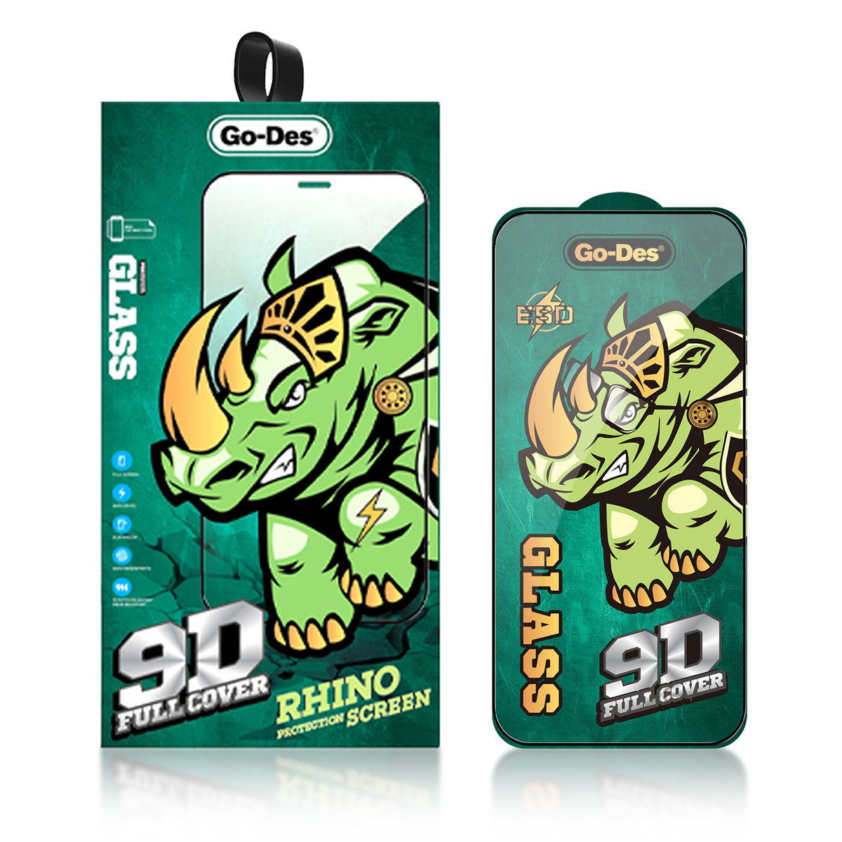 Apple iPhone 15 Pro Go Des 9D Full Cover Temperli Cam Ekran Koruyucu Siyah