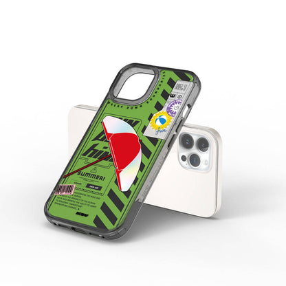 Apple iPhone 15 Pro Kılıf Çift Katman Desenli Wiwu Summer Serisi Kapak Mavi