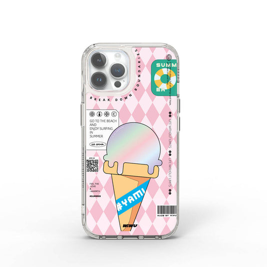 Apple iPhone 15 Pro Kılıf Çift Katman Desenli Wiwu Summer Serisi Kapak Pembe