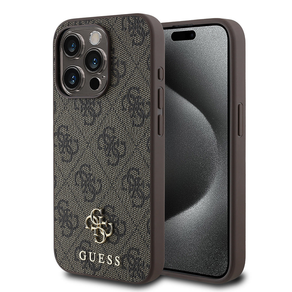 Apple iPhone 15 Pro Kılıf Guess Orjinal Lisanslı M-safe Şarj Özellikli Small 4G Classic Kapak Pembe