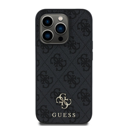 Apple iPhone 15 Pro Kılıf Guess Orjinal Lisanslı M-safe Şarj Özellikli Small 4G Classic Kapak Pembe