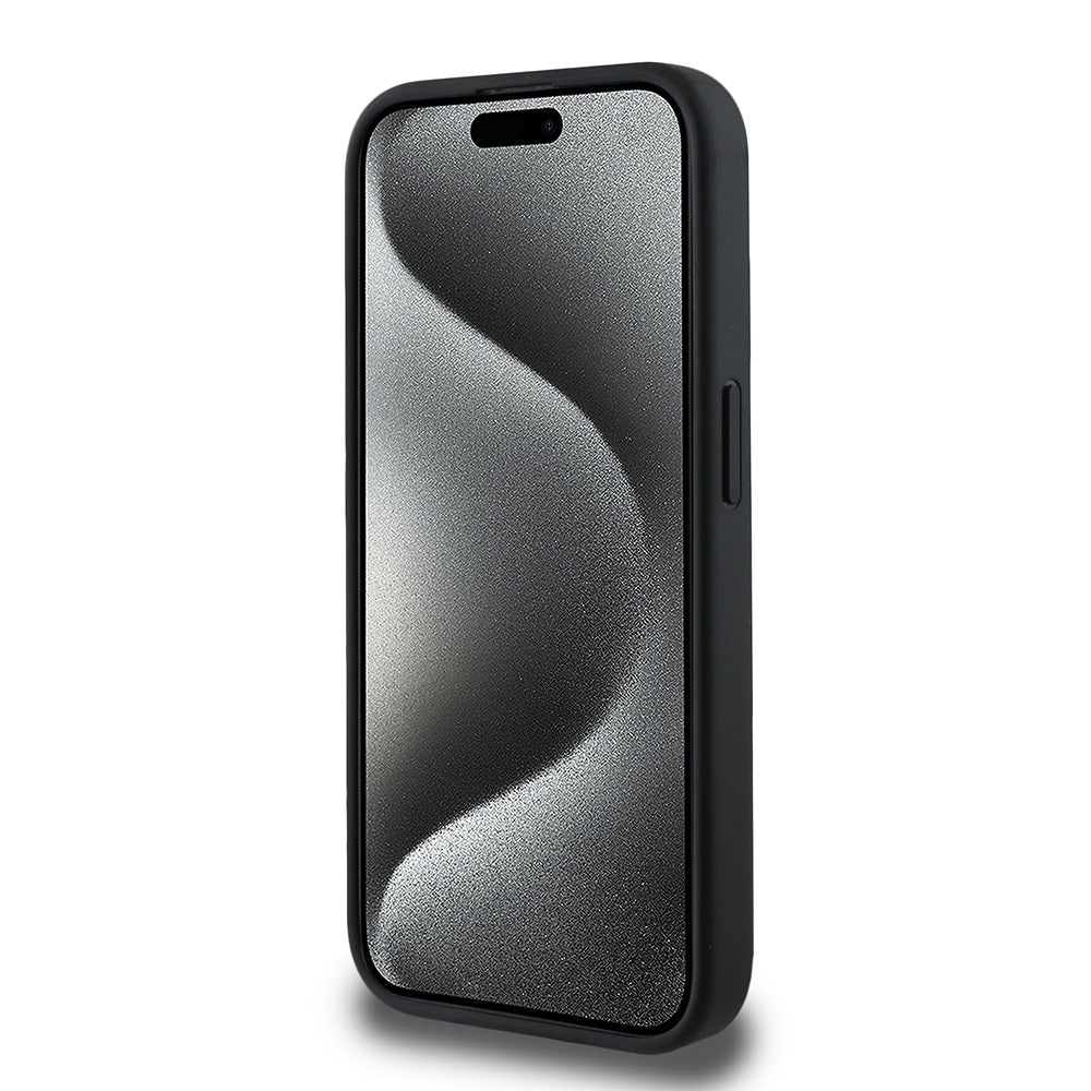 Apple iPhone 15 Pro Kılıf Guess Orjinal Lisanslı M-safe Şarj Özellikli Small 4G Classic Kapak Pembe