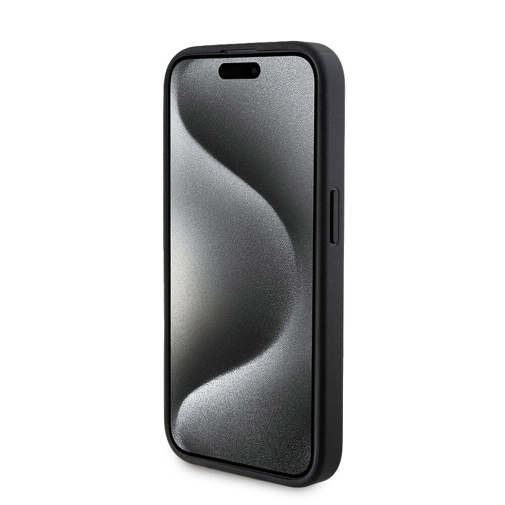 Apple iPhone 15 Pro Kılıf Guess Orjinal Lisanslı M-safe Şarj Özellikli Yazı Logolu 4G Desenli Kapak + Powerbank 5000mAh 2in1 Set Kahverengi