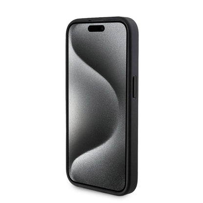 Apple iPhone 15 Pro Kılıf Guess Orjinal Lisanslı M-safe Şarj Özellikli Yazı Logolu 4G Desenli Kapak + Powerbank 5000mAh 2in1 Set Kahverengi