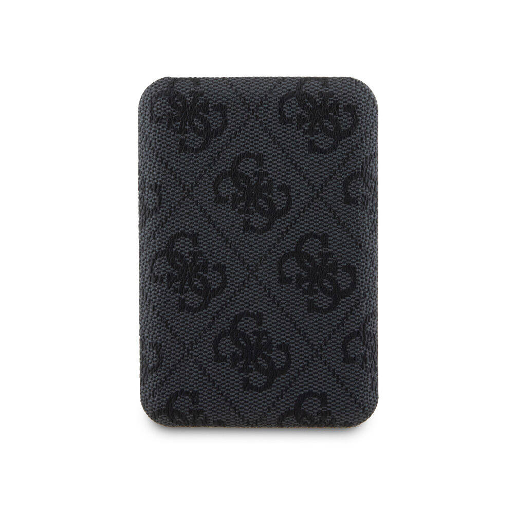 Apple iPhone 15 Pro Kılıf Guess Orjinal Lisanslı M-safe Şarj Özellikli Yazı Logolu 4G Desenli Kapak + Powerbank 5000mAh 2in1 Set Kahverengi