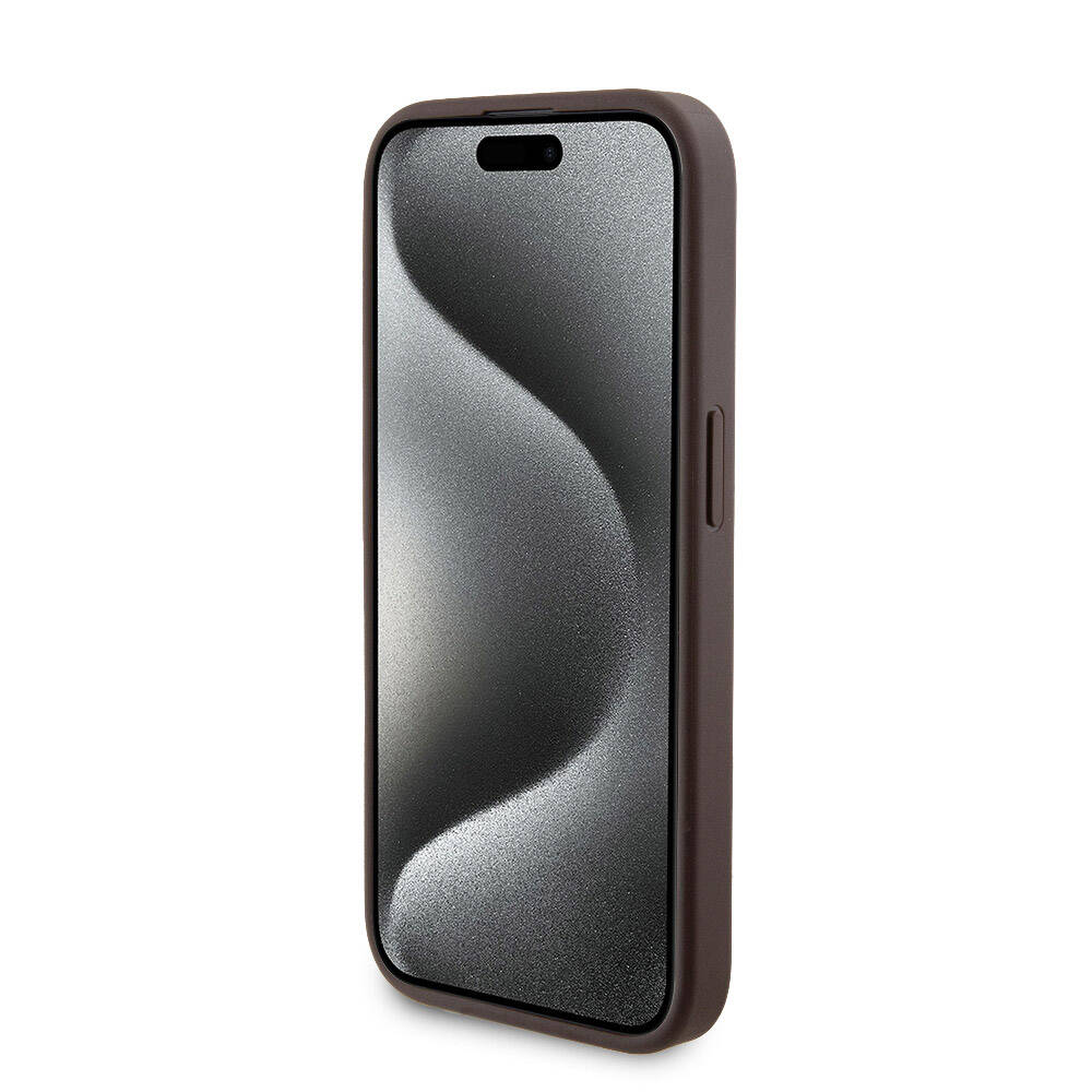 Apple iPhone 15 Pro Kılıf Guess Orjinal Lisanslı M-safe Şarj Özellikli Yazı Logolu 4G Desenli Kapak + Powerbank 5000mAh 2in1 Set Siyah