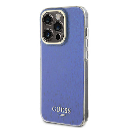 Apple iPhone 15 Pro Kılıf Guess Orjinal Lisanslı Yazı Logolu Mirror Disco Kapak Pembe