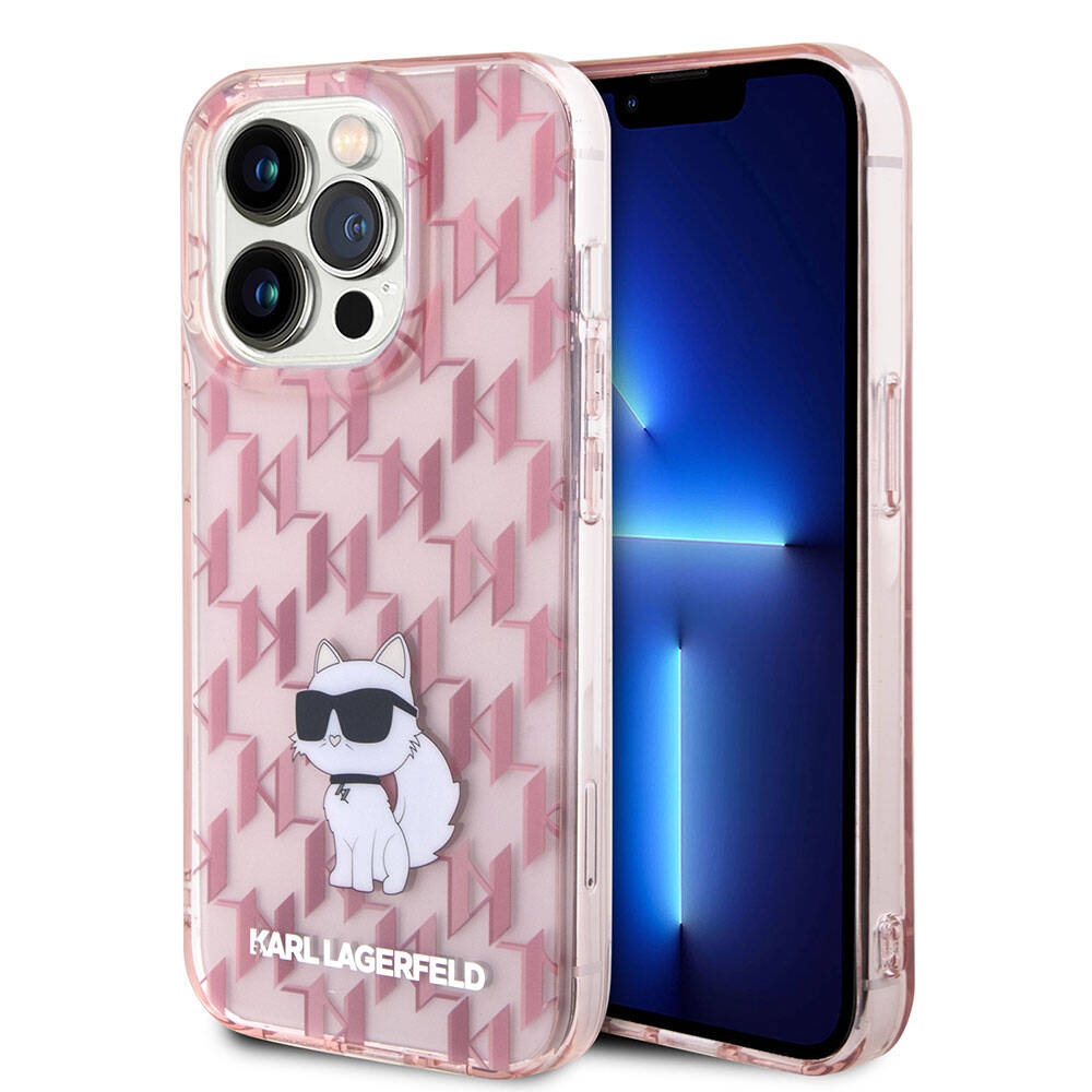 Apple iPhone 15 Pro Kılıf Karl Lagerfeld IML C Monogram Orjinal Lisanslı Kapak Renksiz