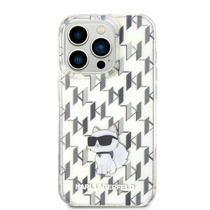 Apple iPhone 15 Pro Kılıf Karl Lagerfeld IML C Monogram Orjinal Lisanslı Kapak Pembe