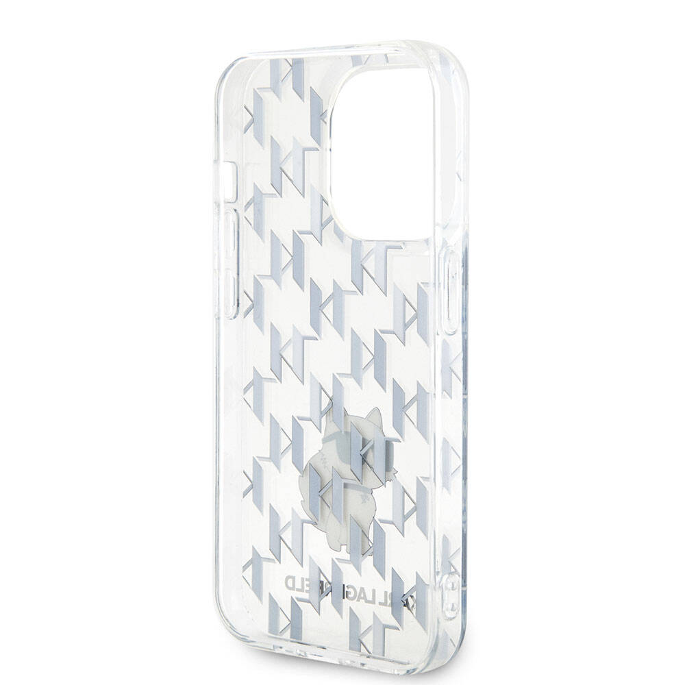 Apple iPhone 15 Pro Kılıf Karl Lagerfeld IML C Monogram Orjinal Lisanslı Kapak Renksiz