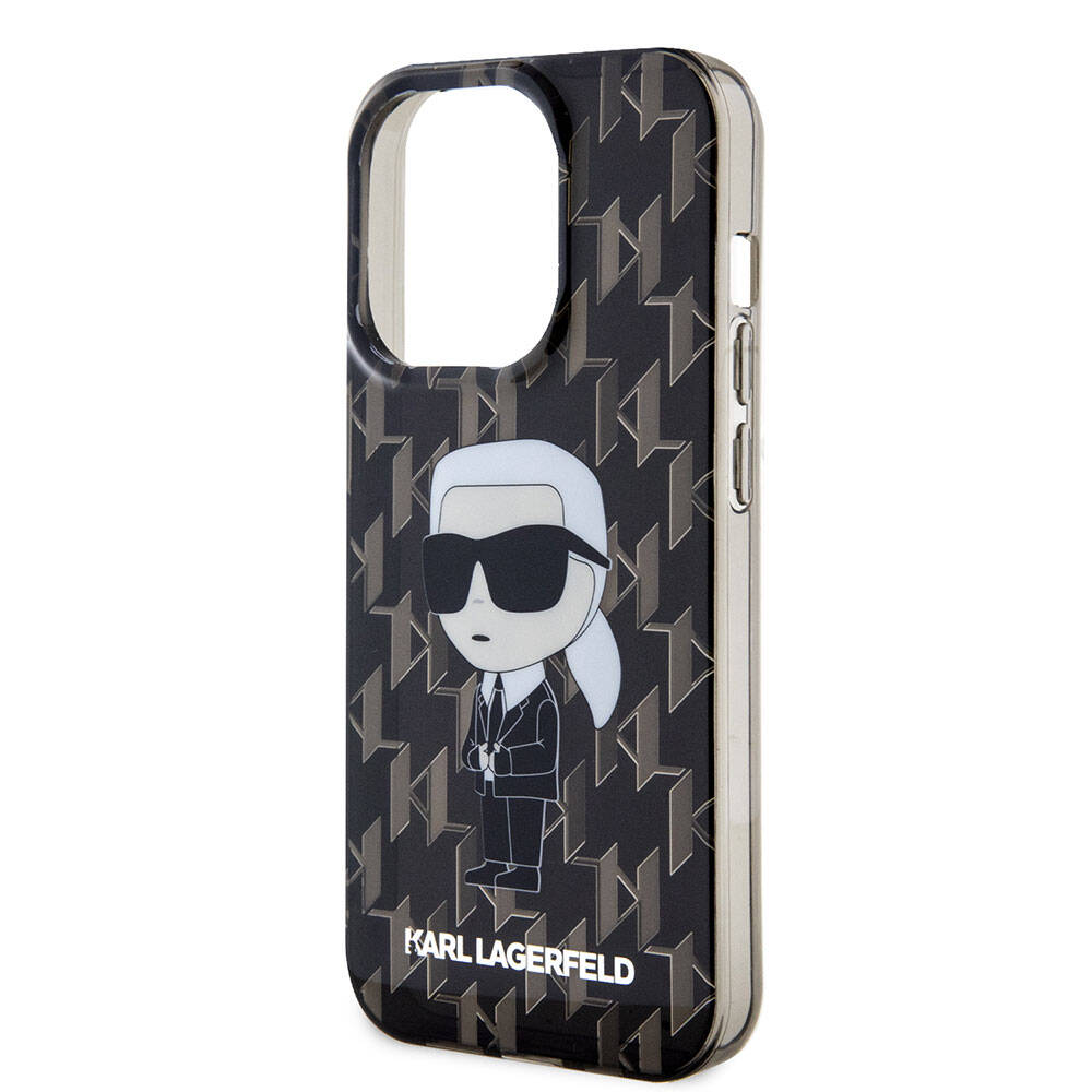 Apple iPhone 15 Pro Kılıf Karl Lagerfeld IML İkonik Monogram Orjinal Lisanslı Kapak Renksiz
