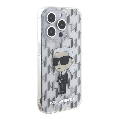 Apple iPhone 15 Pro Kılıf Karl Lagerfeld IML İkonik Monogram Orjinal Lisanslı Kapak Renksiz