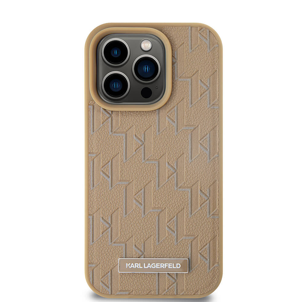 Apple iPhone 15 Pro Kılıf Karl Lagerfeld Orjinal Lisanslı M-safe Şarj Özellikli KL Yazılı Hot Stamp Kapak Siyah