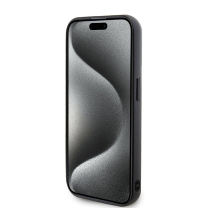 Apple iPhone 15 Pro Kılıf Karl Lagerfeld Silikon 3D K&C Logo Orjinal Lisanslı Kapak Siyah