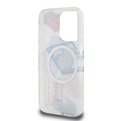 Apple iPhone 15 Pro Kılıf Lacoste Orjinal Lisanslı M-safe Şarj Özellikli Çift Katmanlı Yamalar Desenli Kapak Yeşil