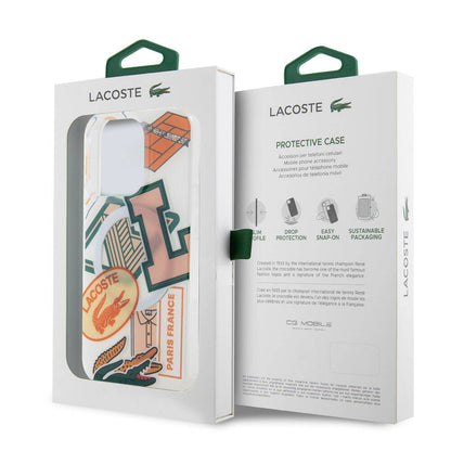 Apple iPhone 15 Pro Kılıf Lacoste Orjinal Lisanslı M-safe Şarj Özellikli Çift Katmanlı Yamalar Desenli Kapak Yeşil