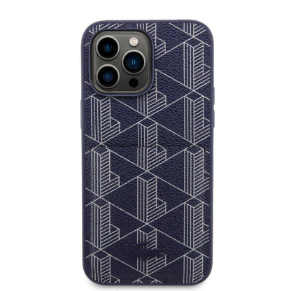 Apple iPhone 15 Pro Kılıf Lacoste Orjinal Lisanslı M-safe Şarj Özellikli PU Deri Görünümlü Kartlıklı Karışık Monogram Desenli Kapak Siyah