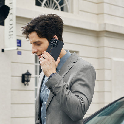 Apple iPhone 15 Pro Kılıf M-safe Şarj Özellikli 600D Aramid Fiber Pitaka Tactile Woven Orchestra Serisi Rhapsody Kapak Siyah