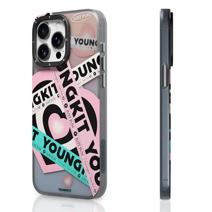 Apple iPhone 15 Pro Kılıf M-safe Şarj Özellikli Airbagli Çift Katmanlı Youngkit Flipped Serisi Kapak Mavi