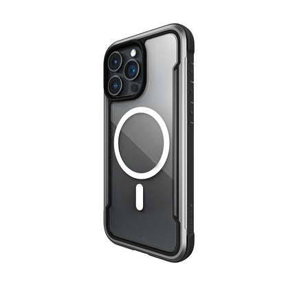 Apple iPhone 15 Pro Kılıf M-safe Şarj Özellikli Airbagli Raptic Shield Serisi Şeffaf Arka Yüzey Kapak Kırmızı