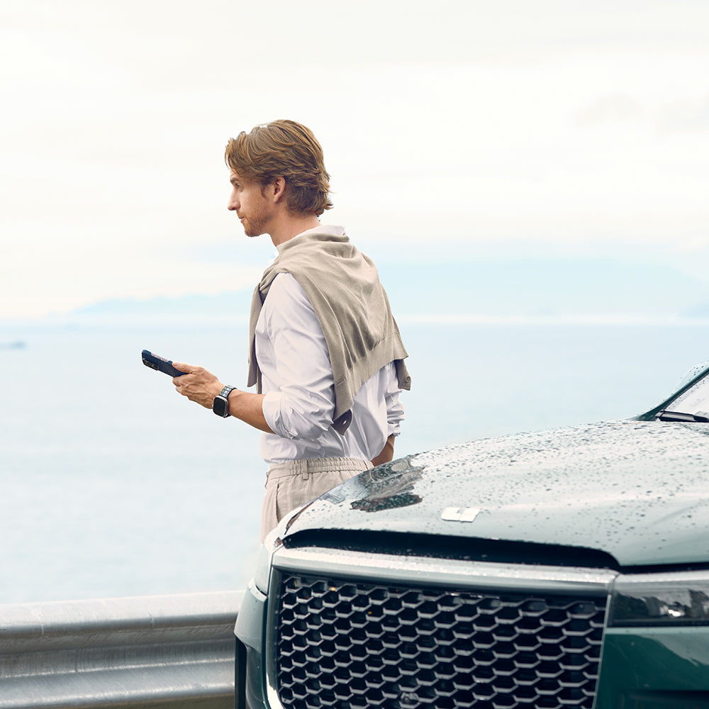 Apple iPhone 15 Pro Kılıf M-safe Şarj Özellikli Aramid Fiber Pitaka Tactile Woven Starpeak Serisi Over The Horizon Kapak Mavi