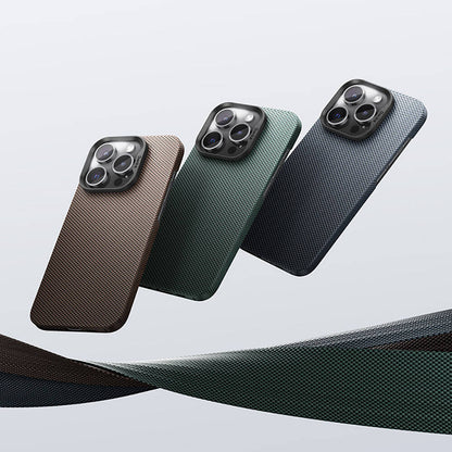 Apple iPhone 15 Pro Kılıf M-safe Şarj Özellikli Benks ArmorTint Serisi ArmorAir Kevlar Kapak Yeşil