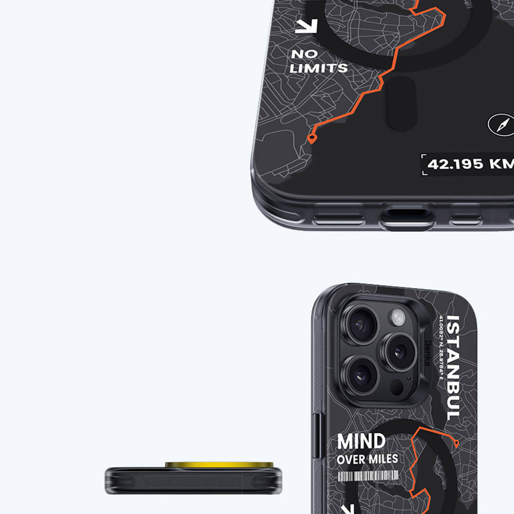 Apple iPhone 15 Pro Kılıf M-safe Şarj Özellikli Benks City Serisi Kapak Mavi