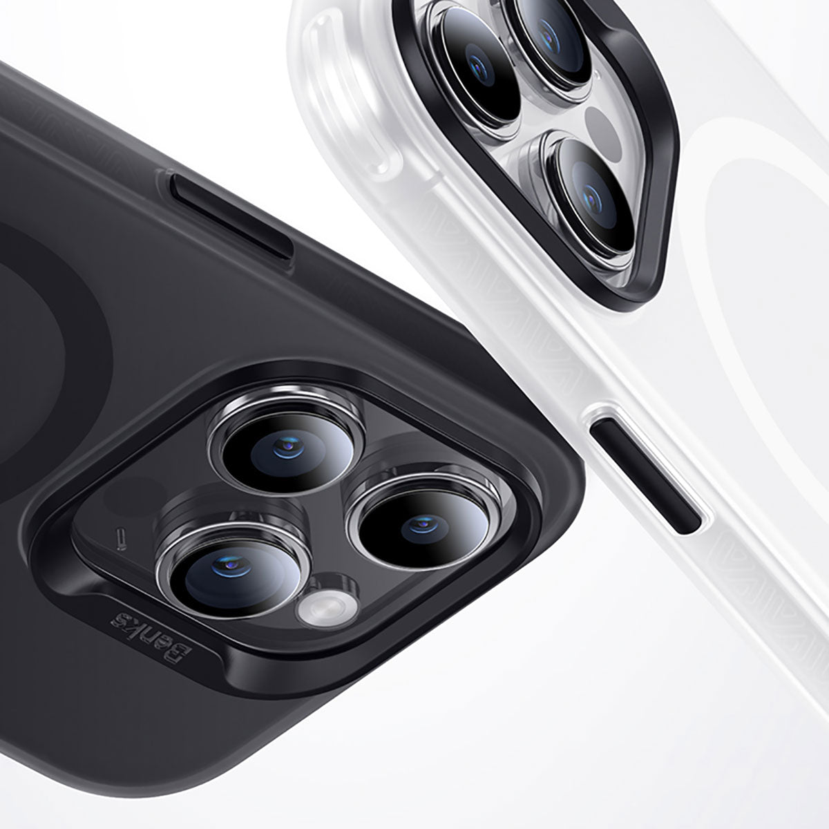 Apple iPhone 15 Pro Kılıf M-safe Şarj Özellikli Benks Lucid Armor Kapak Beyaz